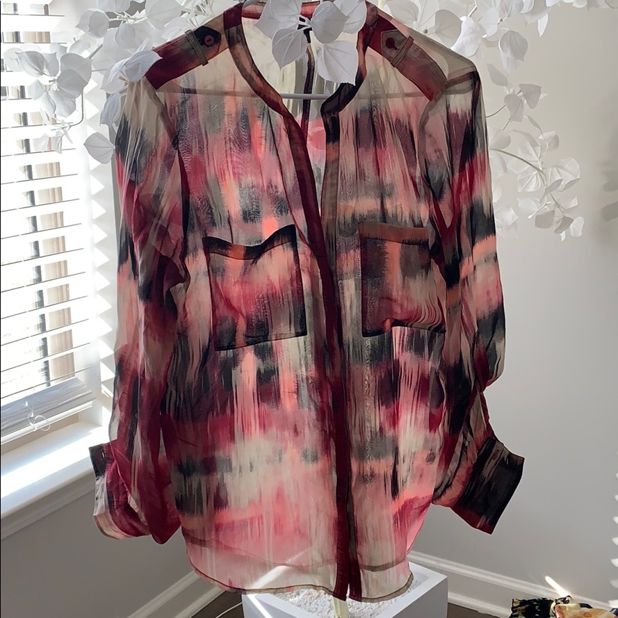 Button Down Multi Colored Top!